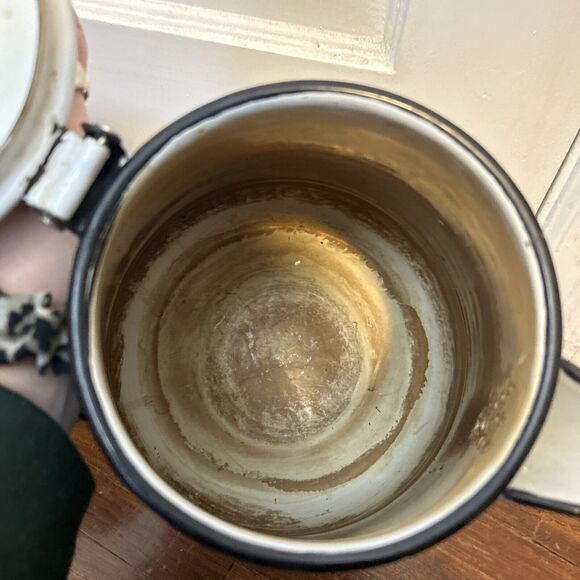 Vintage 1960's Berggern Swedish Floral Rooster Enamelware Coffee Tea Pot - Picture 9 of 10